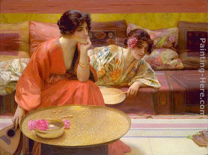 Idle Hours painting - Henry Siddons Mowbray Idle Hours art painting